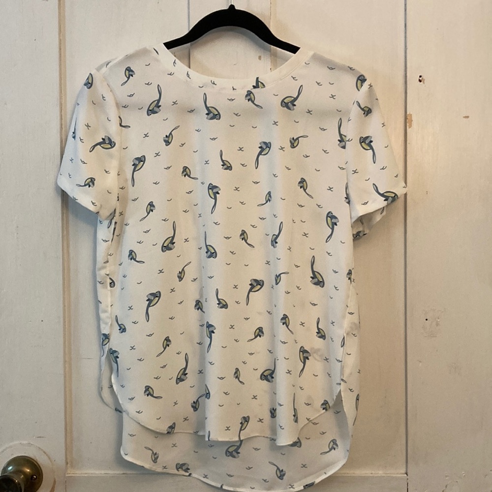 Loft bird print blouse